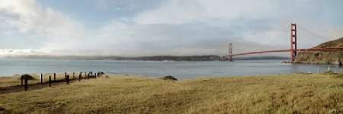 Golden Gate Bridge Pano - 104 Canvas Art - Alan Blaustein (12 x 36)