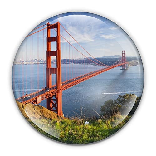 Golden Gate Bridge Paperweight in Gift Box, 3 Inch Crystal Dome, Perfect for House Warming Gift