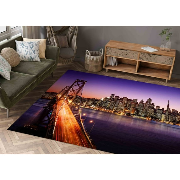 Golden Gate Bridge Rugs, San Francisco Rugs, Cityscape Rug, View Rugs, Outdoor Rug, Classic Rug, Wall Hanging Rug, Bridesmaid Gift, 2.6'x4' - 80x120 cm