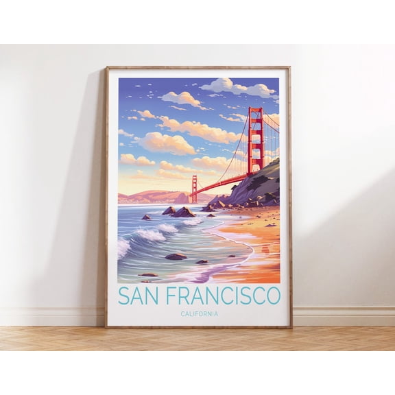Golden Gate Bridge San Francisco Skyline Wall Art Unframed Paper Print