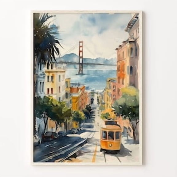 Golden Gate Bridge San Francisco Travel Poster, Poster Home Decor , Poster Print Only