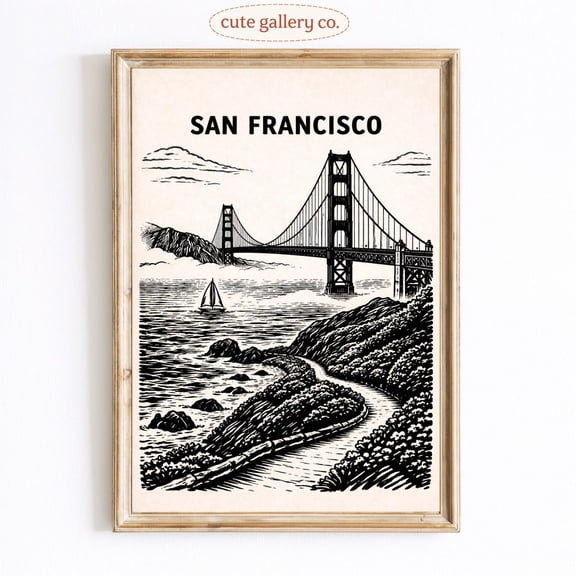 Golden Gate Bridge San Francisco Wall Art Home Decor Unframed Paper Print
