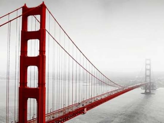 Golden Gate Bridge in Fog Canvas Art - PhotoINC Studio (22 x 28)
