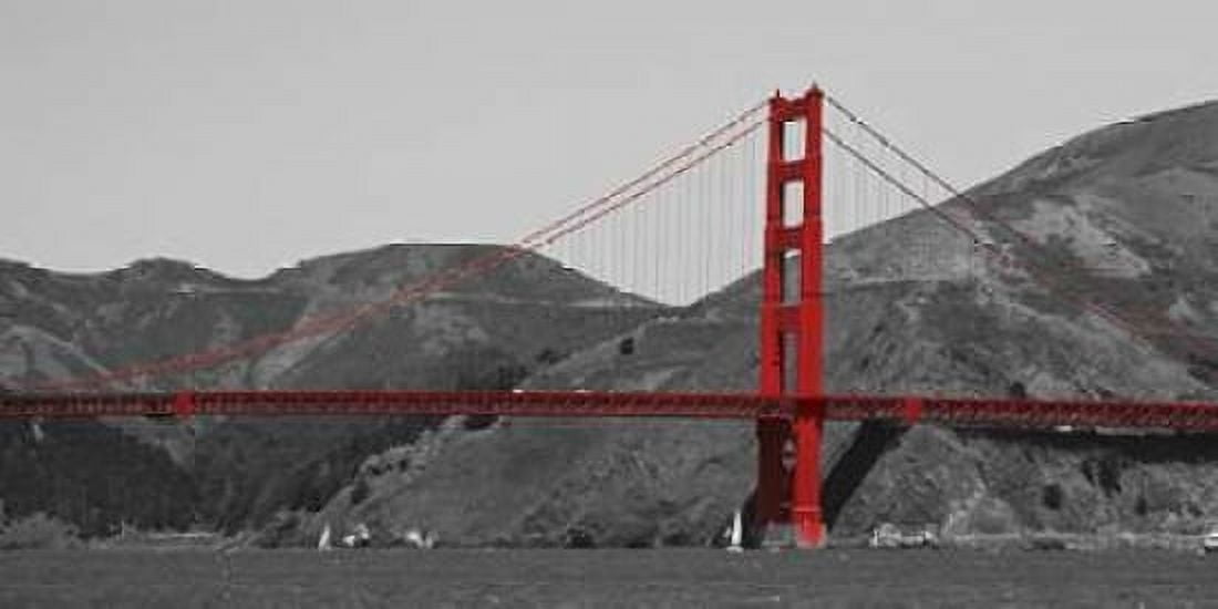 Golden Gate Bridge with Red Pop Canvas Art - Emily Navas (24 x 48)