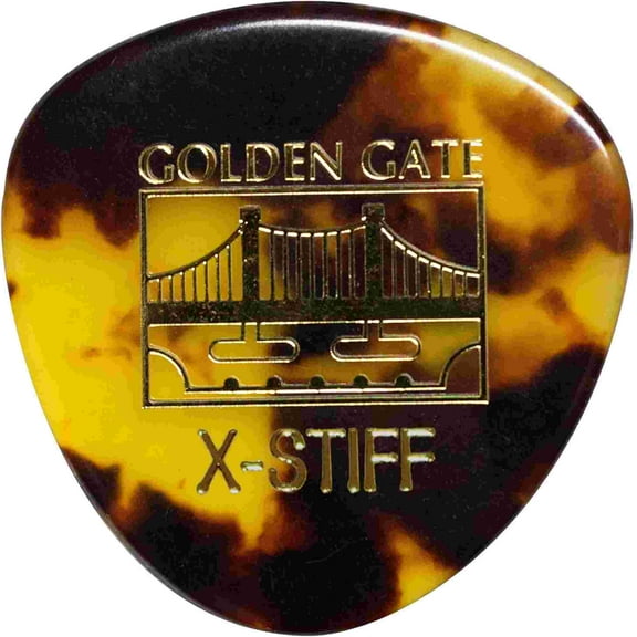 Golden Gate MP-12 Deluxe Tortoise Style Mandolin Pick - Rounded Triangle, 12 Picks