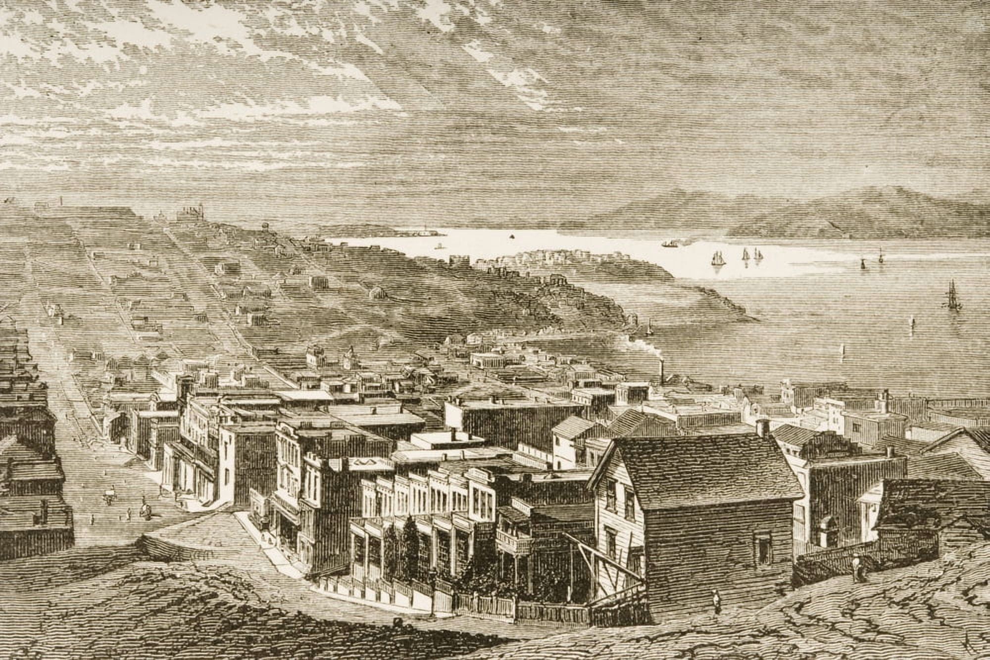 The Golden Gate San Francisco California In 1870SFrom American Pictures Drawn With Pen And Pencil By Rev Samuel Manning Circa 1880 Canvas Art - Ken Welsh Design Pics (34 x 22)