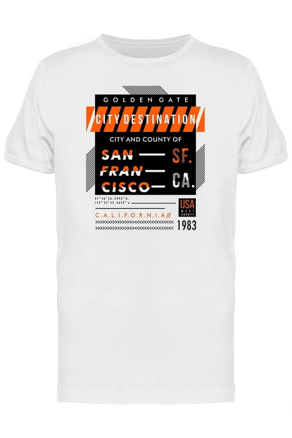 Golden Gate Sf Graphic T-Shirt Men -Image by Shutterstock, Male Large