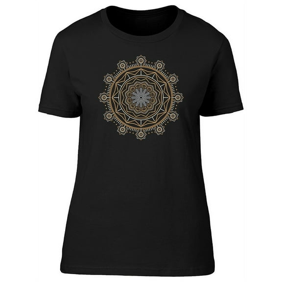 Golden Geometric Design Art T-Shirt Women -Image by Shutterstock, Female XX-Large