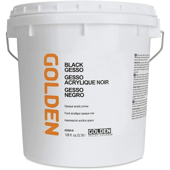 Golden Artist Colors - Black Gesso, 128 Oz