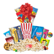 Chocolate Chip Movie Night Gift Box with Popcorn, Candy, Rice Krispie Treat and Snack Mix