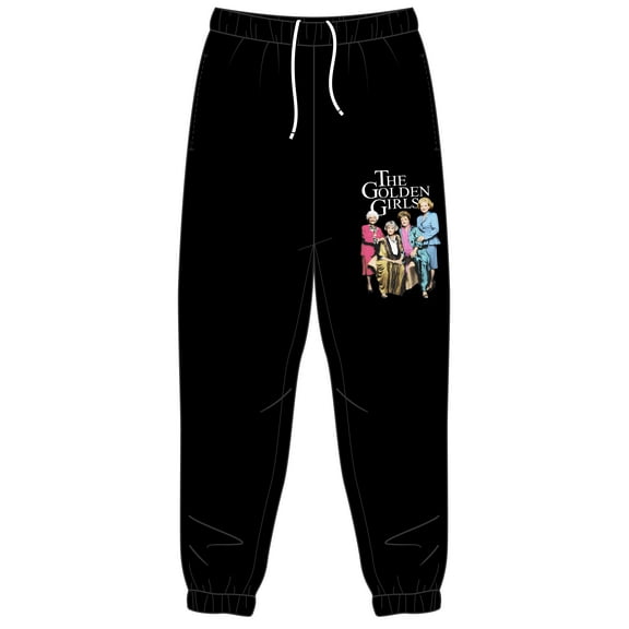 Golden Girls Character Photo Adult Black Graphic Sweatpants-XS