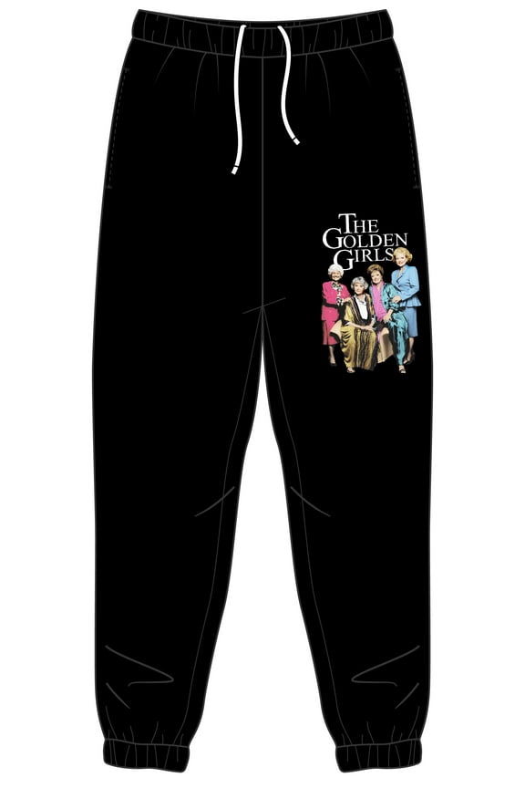 Golden Girls Character Photo Unisex Adult Black Graphic Sweatpants - M