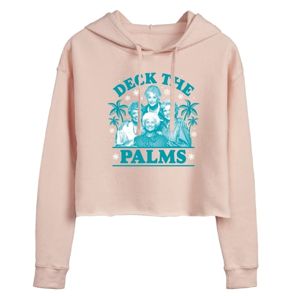 Golden Girls - Deck The Palms - Juniors Cropped Pullover Hoodie