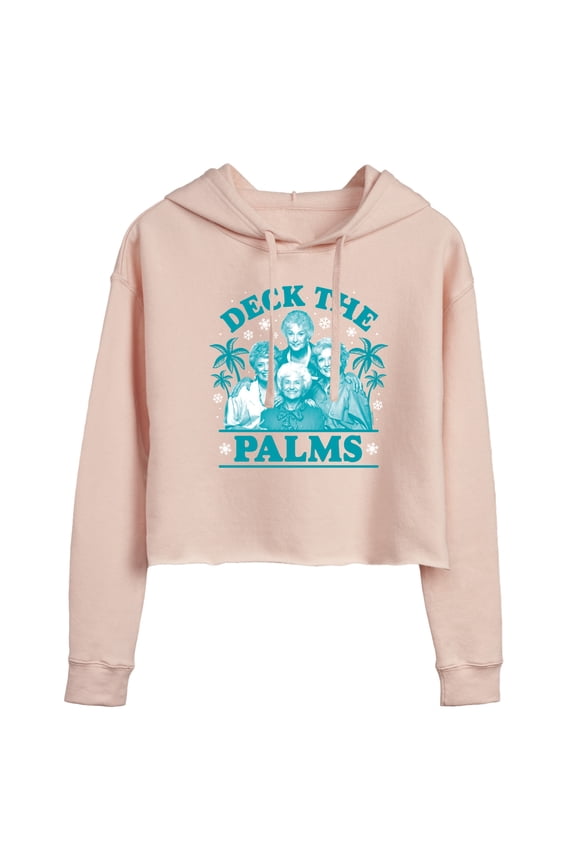 Golden Girls - Deck The Palms - Juniors Cropped Pullover Hoodie