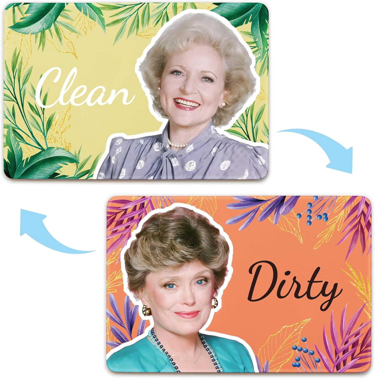 Golden Girls Dishwasher Clean Dirty Magnet, Funny Clean Dirty Sign, Double-Sided Design, 3.54 x 2.4 inches, 1 Count