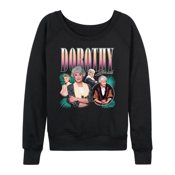 Golden Girls - Dorothy Bootleg Women's Lightweight French Terry Wide Neck Long Sleeve Graphic Shirt