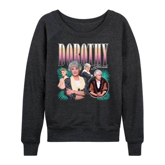 Golden Girls - Dorothy Bootleg Women's Lightweight French Terry Wide Neck Long Sleeve Graphic Shirt