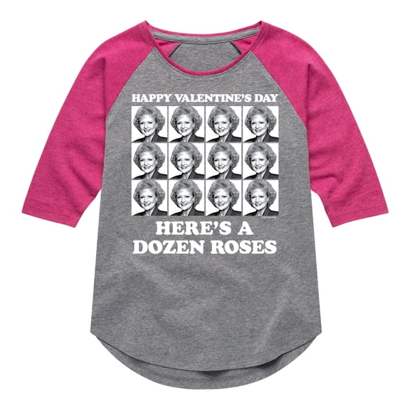 Golden Girls - Dozen Roses Updated - Toddler And Youth Girls Raglan Graphic T-Shirt