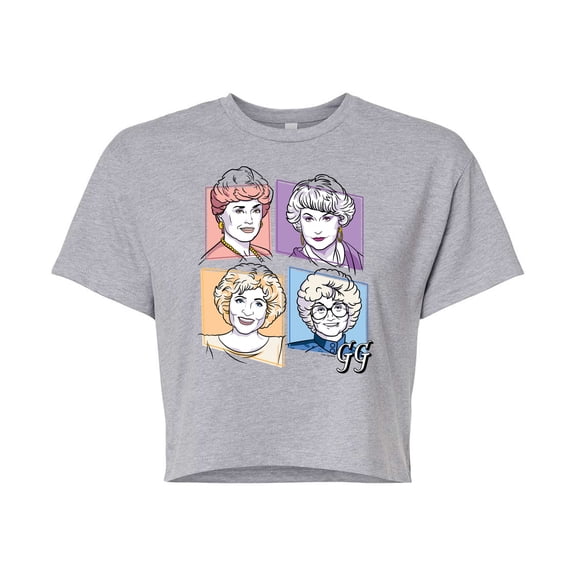 Golden Girls - Golden Girls Character Grid - Juniors Cropped Cotton Blend T-Shirt