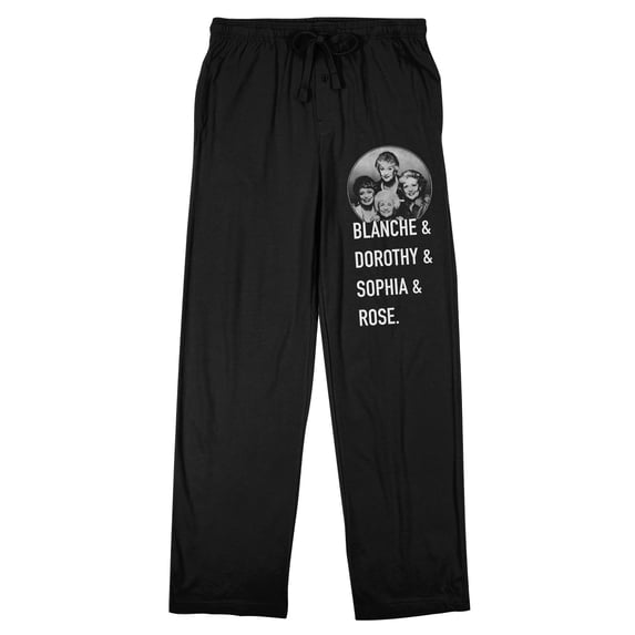 Golden Girls Golden Names Men's Black Sleep Pajama Pants-XXL