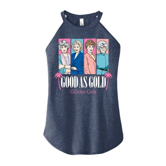 Golden Girls - Good As Gold Group Blocks - Juniors High Neck Tank Top