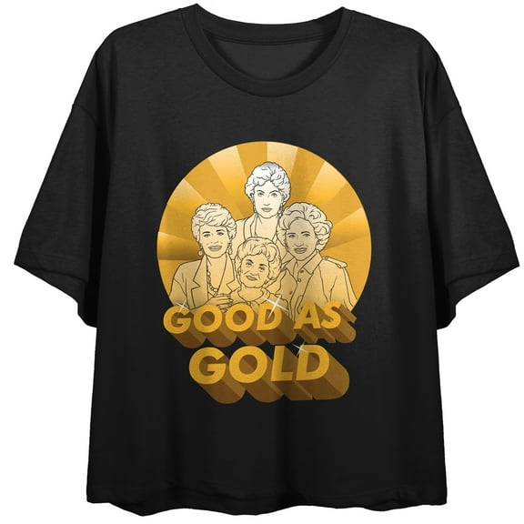 Golden Girls Good As Gold Women's Black Short Sleeve Crop Tee-S