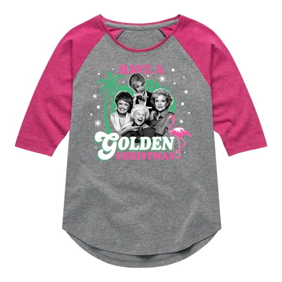 Golden Girls - Have A Golden Christmas - Toddler And Youth Girls Raglan Graphic T-Shirt