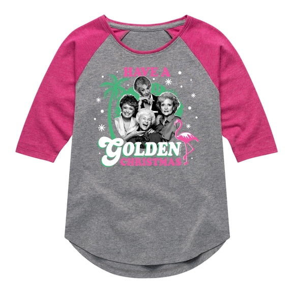 Golden Girls - Have A Golden Christmas - Toddler And Youth Girls Raglan Graphic T-Shirt