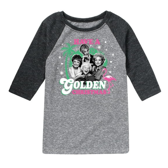 Golden Girls - Have A Golden Christmas - Toddler And Youth Raglan Graphic T-Shirt