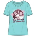 thumbnail image 1 of Golden Girls Keep Calm and Eat Cheesecake Women's Mint Short Sleeve Tee Shirt-Medium, 1 of 2