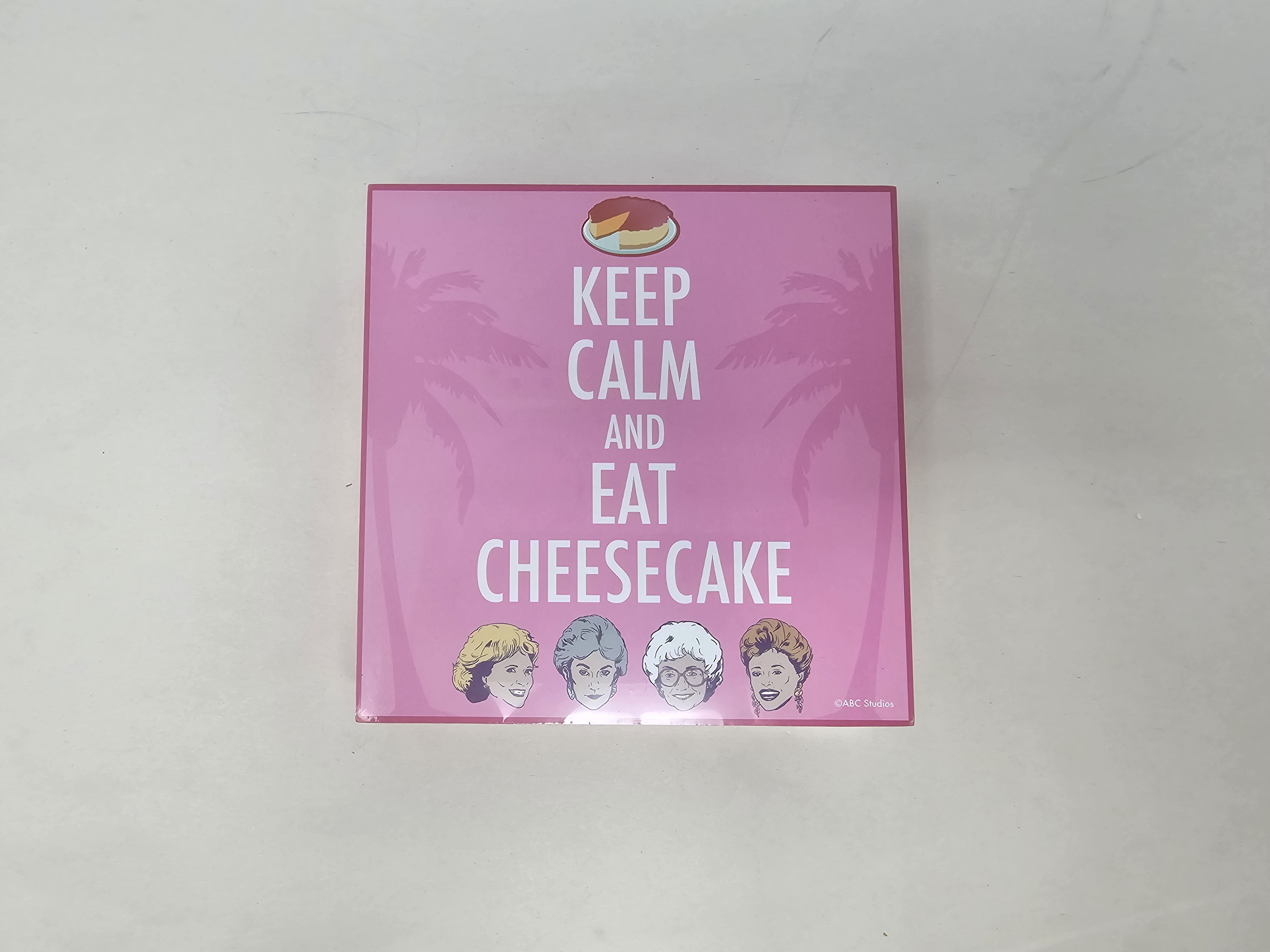 Cartello In Legno The Golden Girls – 'Keep Calm And Eat Cheesecake' 15x15 Cm