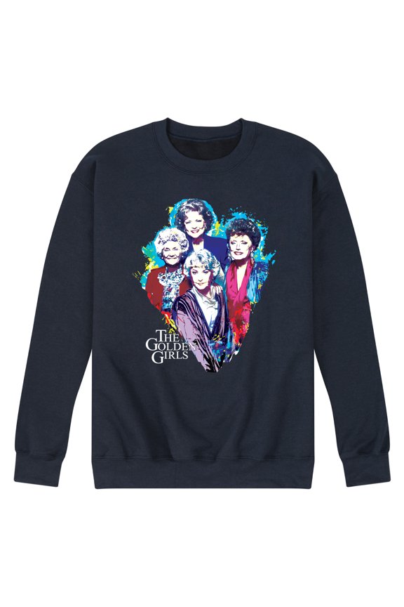 Golden Girls - Paint Splatter Group - Men's Crew Neck Fleece Pullover