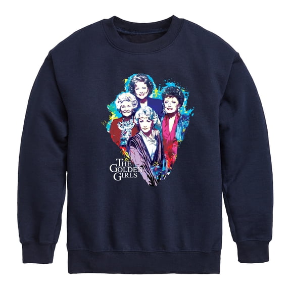 Golden Girls - Paint Splatter Group - Toddler And Youth Crewneck Fleece Sweatshirt