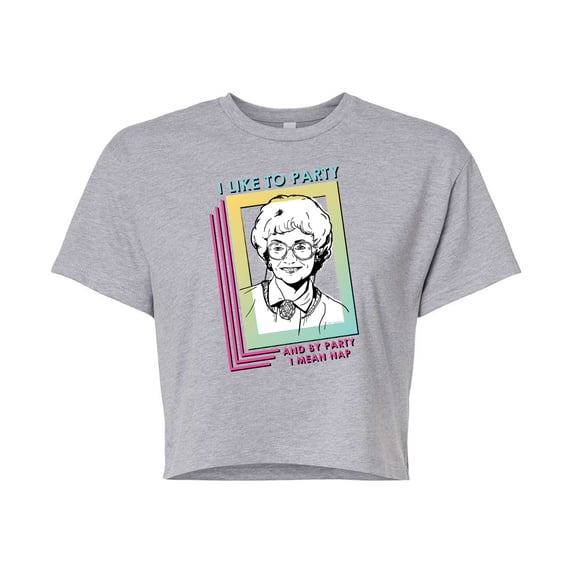 Golden Girls - Party Nap - Juniors Cropped Cotton Blend T-Shirt