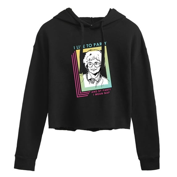 Golden Girls - Party Nap - Juniors Cropped Pullover Hoodie
