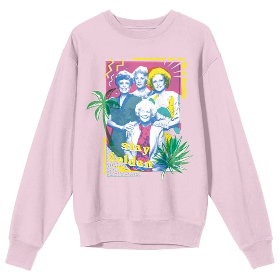 Golden Girls Pastel Art Crew Neck Long Sleeve Cradle Pink Women's Sweatshirt
-3XL