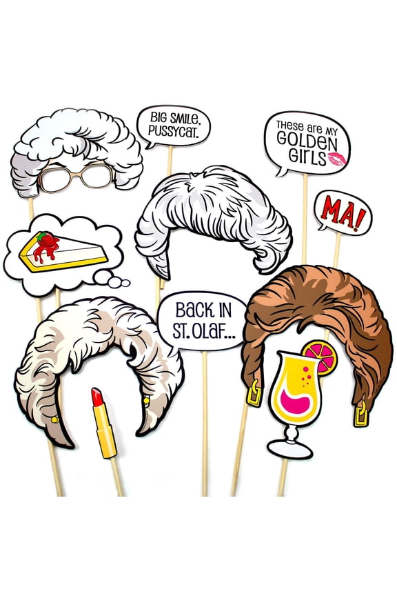 Golden Girls Photo Booth Props, Official Party Accessories for Fun Celebration – 11 Props