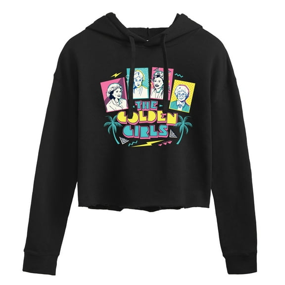 Golden Girls - Retro Logo Group - Juniors Cropped Pullover Hoodie