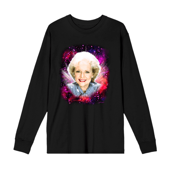 Golden Girls Rose Galaxy Headshot Crew Neck Long Sleeve Unisex Adult Tee-Large