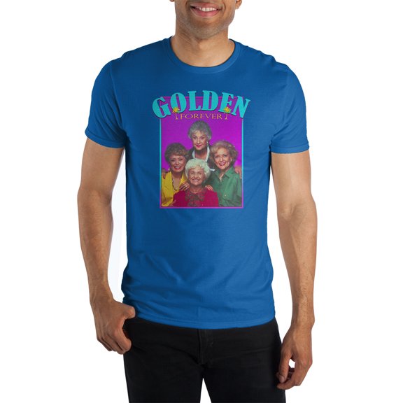 Golden Girls Sitcom Mens Blue Short Sleeve Shirt-Small