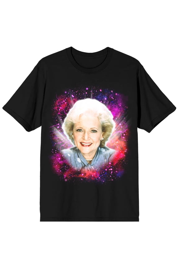 Golden Girls Space Galaxy Rose Mens Black Graphic Tee-5XL