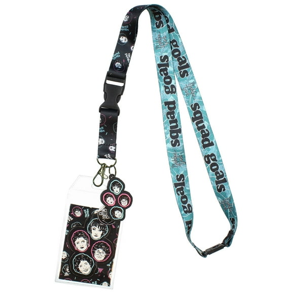 Golden Girls Squad Goals ID Lanyard with Detachable Badge Holder, Rubber Charm, And Collectible Sticker