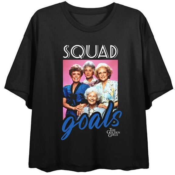 Golden Girls Squad Goals Women's Black Crop T-shirt-XL