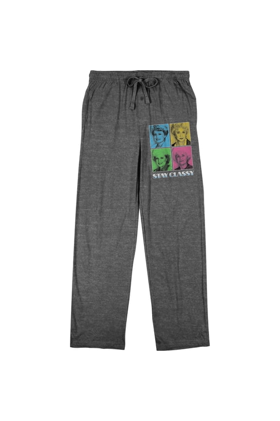 Golden Girls Stay Classy Character Collage Men's Graphite Heather Sleep Pajama Pants-Large