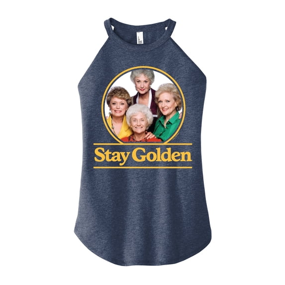 Golden Girls - Stay Golden Group - Juniors High Neck Tank Top