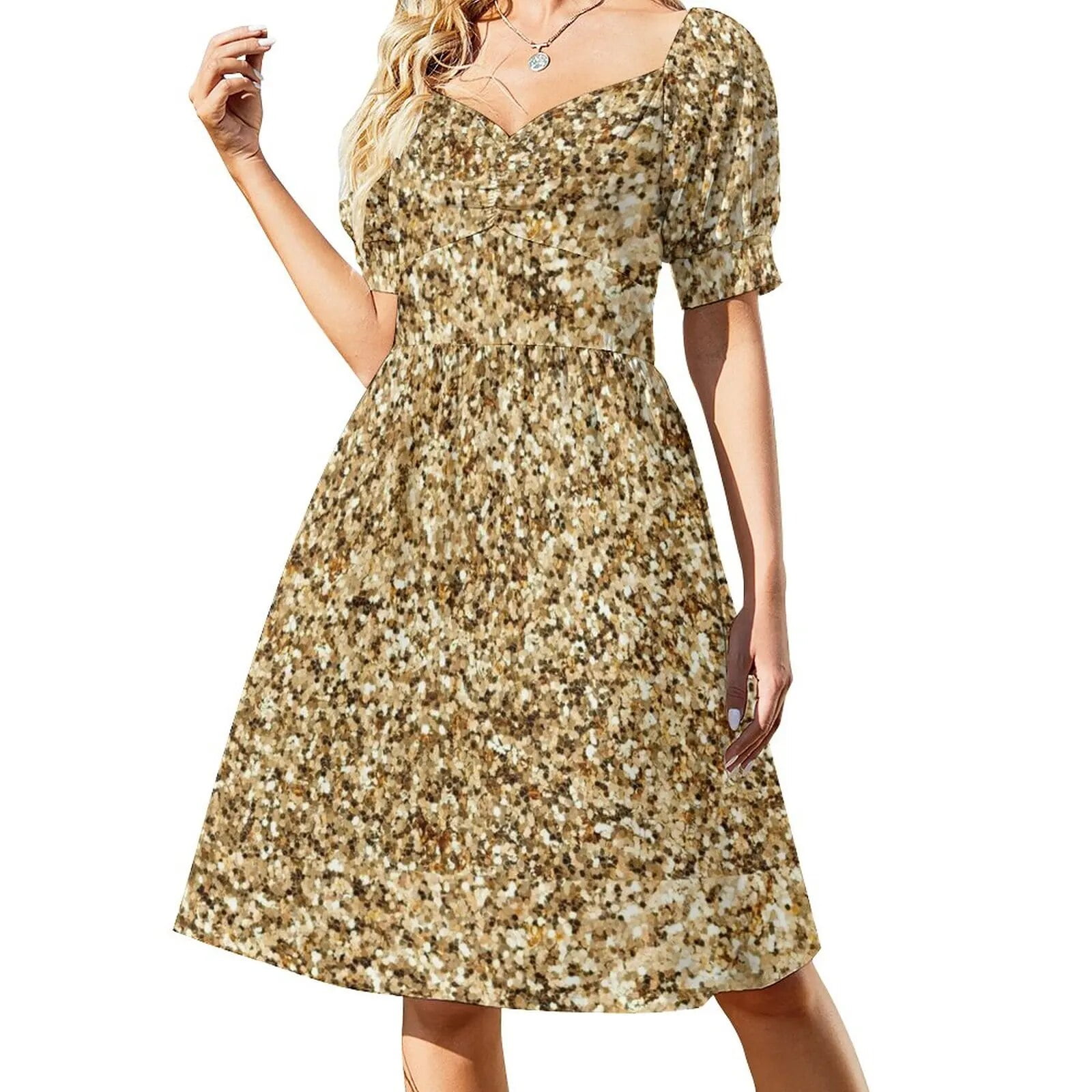 Golden Glamour Dress summer dresses womens 2024 chic and elegant woman