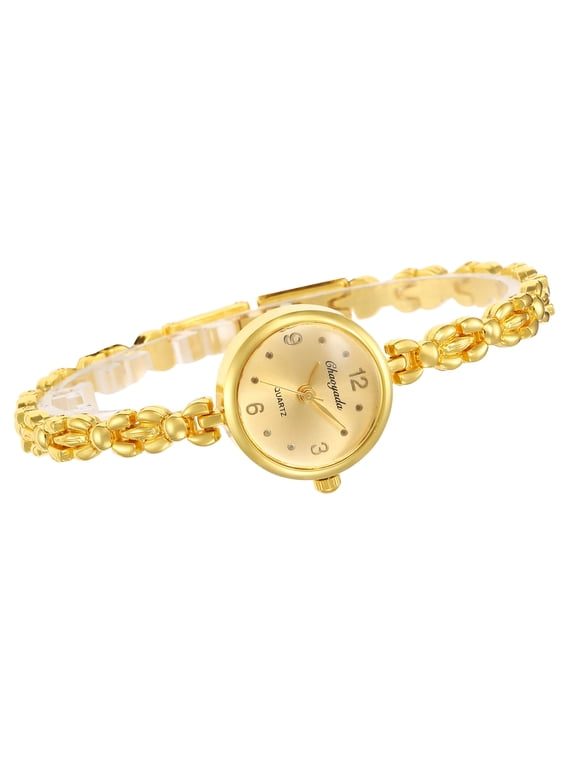 Golden Gleam Bracelet Watch - Dainty Golden Chain Watch for Women, Perfect for Everyday & Date Night