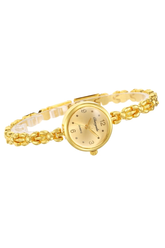 Golden Gleam Bracelet Watch - Dainty Golden Chain Watch for Women, Perfect for Everyday & Date Night