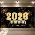thumbnail image 1 of Golden Glitter 2026 New Year Banner Firework Design 2026 Celebration Display Sparkling Effect Black Background Happy 2026 Backdrop for New Year Party 2026 Celebration Festival Decoration, 1 of 9