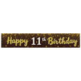 thumbnail image 1 of Golden Glittery 11th Birthday Banner, Happy Birthday Decoration with Star Elements, Party Backdrop for 11th Birthday Party Photography Props Party Supplies Decorations, 1 of 8